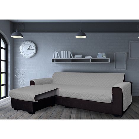 Copridivano Con Penisola Antimacchia Trapuntato Modello Star Colore Grigio Chiaro, misura240cmcoloreGrigio Chiaro (1/4)