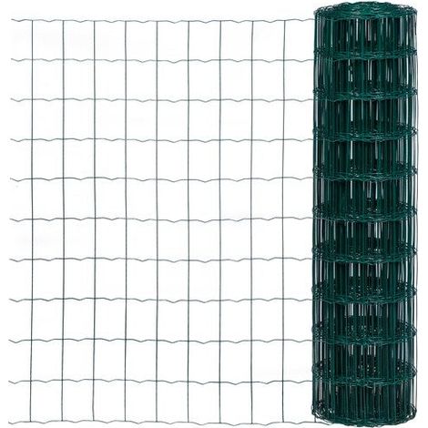 Grünes Drahtgeflecht, Maschenweite 100 x 50 mm, Ø 1,2 mm, H. 1,80 x L. 25 m Cavatorta