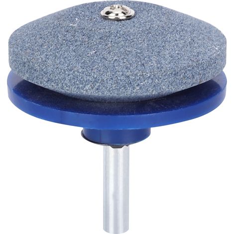 Ortviai Aiguiseur de lames de tondeuse 1/4 pouce (2 pièces) en matériau sablé bleu, pour entretien sans démontage (1/5)