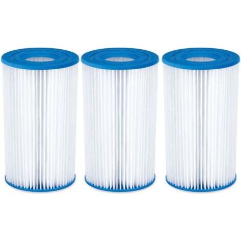 Cartucce filtro per piscina Summer Waves A/C, blu, confezione da 3