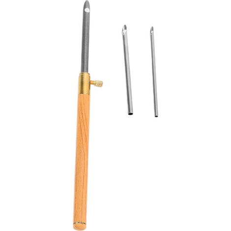 Aiguille triple poinçon interchangeable manche bois pour broderie et travaux d'aiguille (1/5)