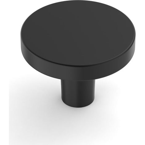 Lot de 10 Boutons de Meuble Ronds Noirs - Poignées pour Porte de Cuisine et Placard UK0065 (1/5)