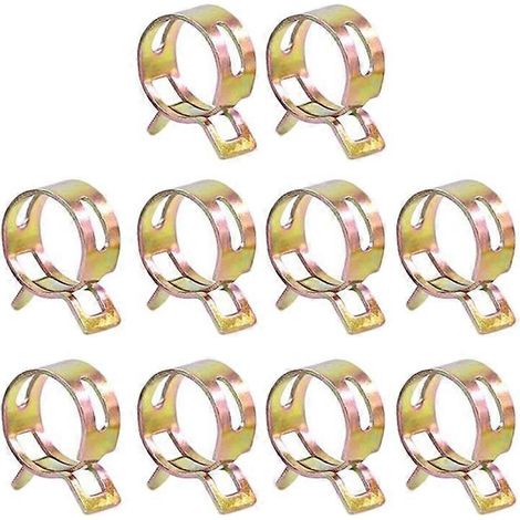 10 clips à ressort en métal galvanisé pour conduites d'eau et de carburant - 12 mm (1/5)