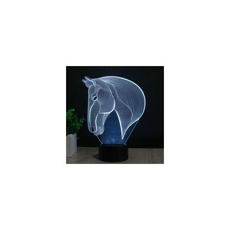3D-Pferd-LED-Nachtlicht, Illusionspferd-Effekt, USB-Lade-LED-Nachtlampe mit 7 wechselnden Farben für Heim-/Bürodekorationen, Touch-Tisch-Schreibtischlampe, Kinderspielzeug und Geschenke