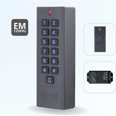Clavier de contrôle d'accès sans fil S7 étanche à codes et badges RFID EM