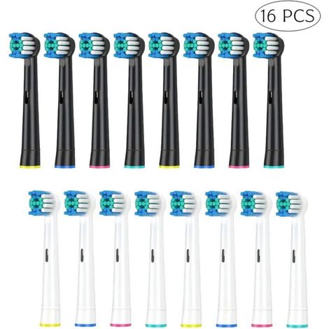 Têtes de brosse de rechange pour Oral-B (lot de 16), têtes de brosse de précision pour un nettoyage en profondeur, compatibles avec les brosses à dents électriques Pro1000, Pro3000, Pro5000 et Pro7000
