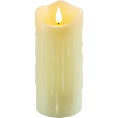 Lampe bougie électronique LED - Surface en forme de larme [Modèle rechargeable avec télécommande] (1/5)