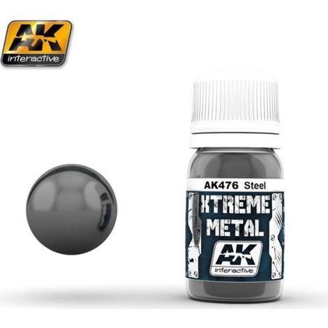 Peinture pour maquettes - AK INTERACTIVE - XTREME métal ACIER - Résistante - Prête à l'emploi - Finition réaliste