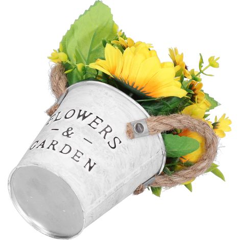 Tournesol artificiel en pot, plante artificielle de table à manger, bonsaï, fleur artificielle jaune pour la décoration intérieure (1/5)
