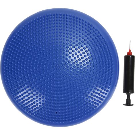 Coussin disque d'équilibre professionnel, tapis de yoga, ballon de massage, coussin d'entraînement fitness, bleu. (1/5)