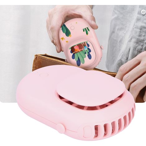 Mini-Nackenventilator, tragbar und leise, ideal für Zuhause, Büro und im Freien (rosa). (1/5)