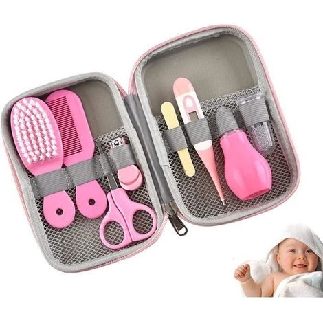 Kit de soins bébé 8 pièces - Professionnel sans BPA - Rouge (1/4)