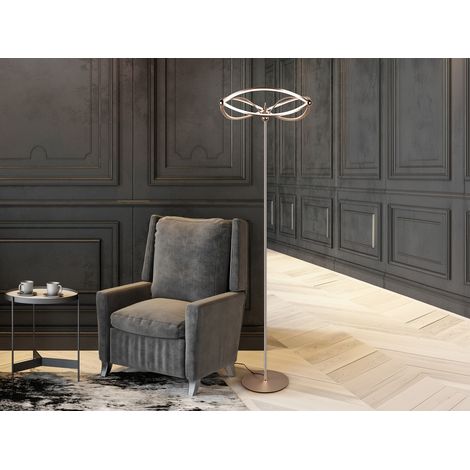Moderne LED Stehlampe CHARIVARI Messing matt, Höhe 175cm (1/5)