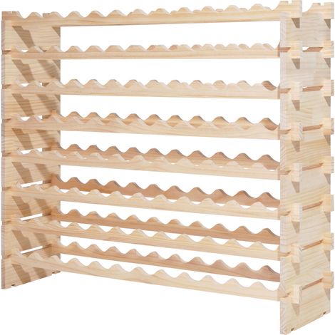 Mophorn Casier à vin modulaire pour 96 bouteilles, étagère à 8 niveaux, rangement autoportant et robuste en bois, idéal pour la cuisine, le garde-manger, la cave ou le bar (1/5)