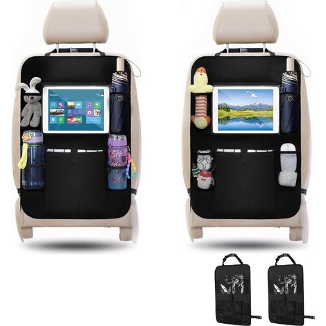 Lot de 2 Organisateur Voiture Enfant, Organiseur Voiture Enfant Waterproof, Organisateur Siège Voiture avec Pochette Tablette (1/5)