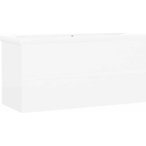vidaXL Mueble con lavabo madera de ingeniería blanco (1/2)