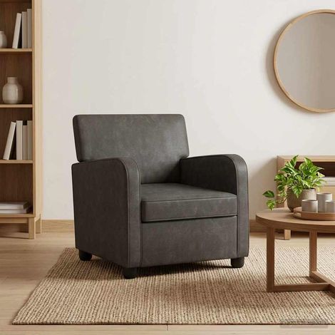 vidaXL Fauteuil Noir antique Simili cuir (1/5)