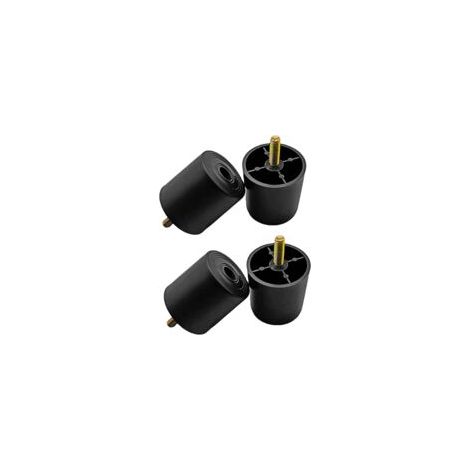 Lot de 4 pieds de canapé en plastique de 5 cm, pieds de rechange noirs, pieds de meubles ronds avec boulons M8 pour canapé, commode, armoire, chaise, lit, table basse