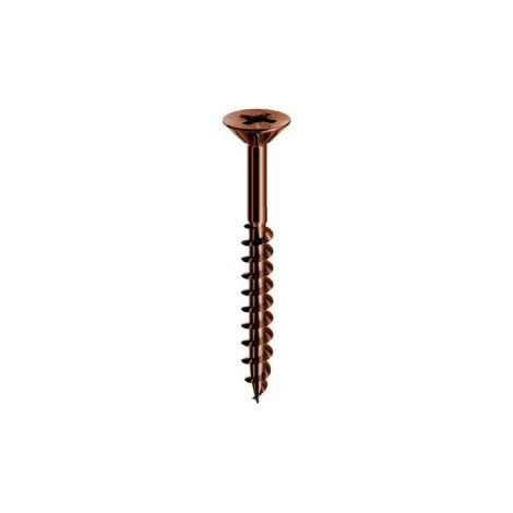Confezione 200 viti per legno Mod. 05052 4x60 mm T.S.P. parzialmente filettata in acciaio bronzato testa svasata per pannelli di legno truciolare conglomerato