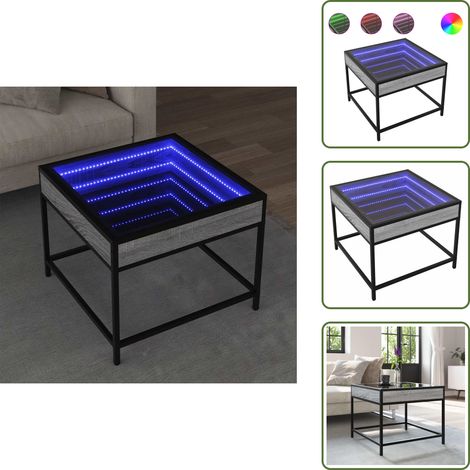 vidaXL Couchtisch mit Infinity-LED Grau Sonoma 50x50x41 cm (1/5)