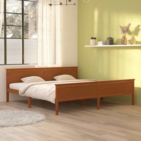 vidaXL Estructura cama sin colchón madera pino marrón miel 200x200 cm (1/5)