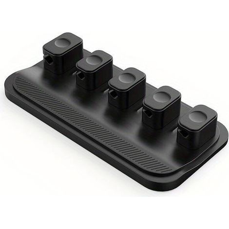 JSSEVN - Magnetic cable management, fixing clips, multifunctional desktop cable holder, 5 clips for Lightning, USB-C and micro-USB cables (1/5)