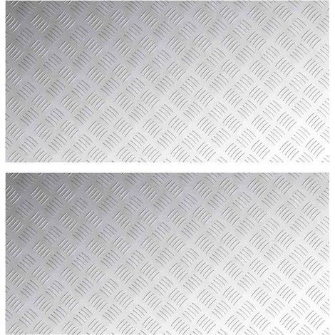 Plaques à damier 2 pcs Argent 100 x 50 cm Aluminium CFW377805 (1/5)