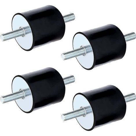 M8 - Coussinets en caoutchouc M8, isolateurs anti-vibrations, pour compresseurs d'air, moteurs diesel, pompes à eau (M8 x 23, 30 x 30), 4 pièces (1/5)