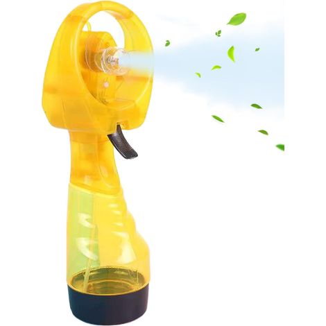 Ventilateur portable avec brumisation, dispositif de refroidissement de camping, de réservoir d'eau de 27 x 10 cm-jaune (1/5)