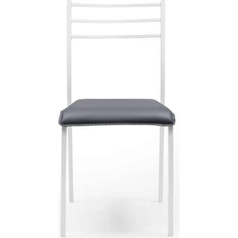Silla de cocina PARIS asiento de pvc y estructura de metal METAL BLANCO-PVC GRIS (1/5)