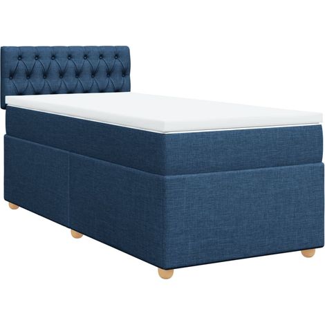 Maison Exclusive - Boxspringbett mit Matratze Blau 90x200 cm Stof