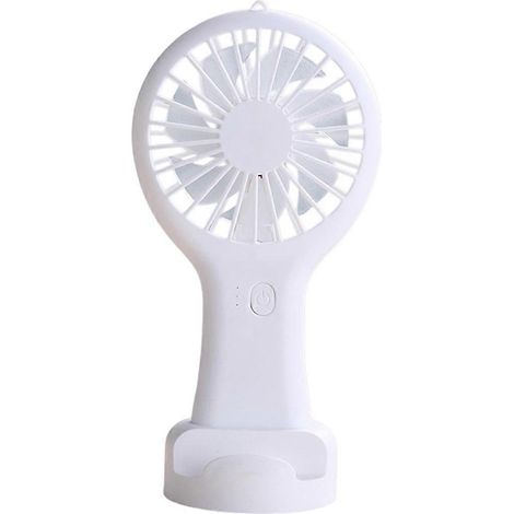 Weißer tragbarer Mini-Handventilator, USB-wiederaufladbar