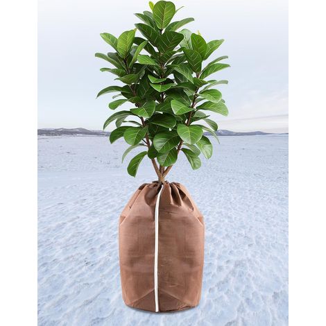 Thermo Topfschutz für Pflanzen in Aussenbereichen (45X50 cm), Winterschutz für kübelpflanzen, Topfschutz mit Zugband, Frost Schutz für Pflanzkübel Pflanztöpfe für Pflanzen