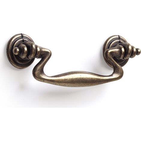 REI – Poignée en zamak finition cuir 83x32x14mm – Inserts 64mm – Design classique pour meubles – Idéale pour rénovation intérieure (1/4)