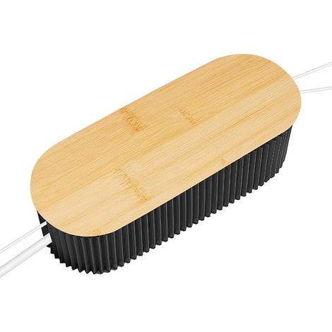 Cable Management Box Black Storage Box with Lid to Hide Power Strip Cables for Mobile Phones Tablets (1/4)
