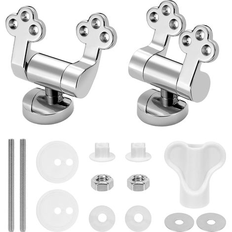 2PCS Charniere Abattant WC avec Système d'Abaissement Automatique, Fixation Abattant WC Charnière de Siège de Toilette Convient à Toutes Sortes de Styles de Toilettes (1/5)