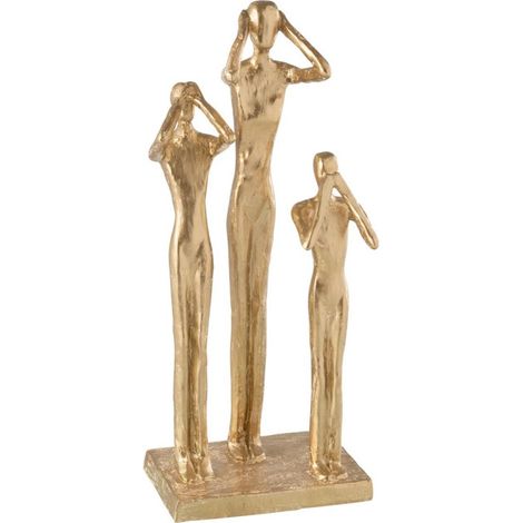 Statuette 3 Figurines "Brady" 42cm Or