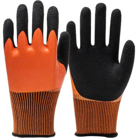 Lot de 6 paires gants travail en imperméables,Gants imperméables en latex,protection durables for le jardinage usine(L:24.5-25cm) (1/5)