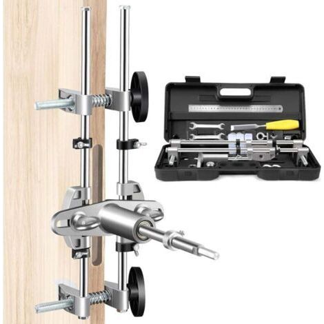 Door Lock Mortising Kit, Lock Jig Maintenance Kit, Carpentry Hole Saw, Hole Opener with 18mm, 22mm, 25mm Tungsten Steel Cutters (1/4)