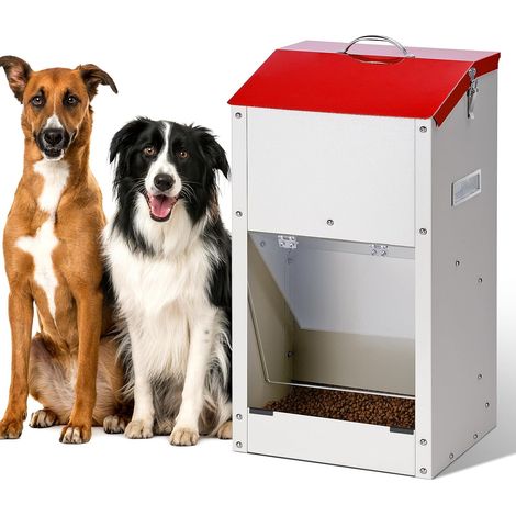 Automatic Dog Food Dispenser, Gravity Feeder for Large Dogs, Capacity 11 kg, Protective Lid, Ideal for Indoor and Outdoor Use