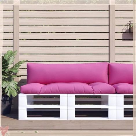 360942 Coussins de palette lot de 2 rose tissu Oxford (1/5)