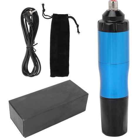 Stylo machine tatouage aluminium, interface DC, cordon clip bleu, machine rotative tatouage. (1/5)