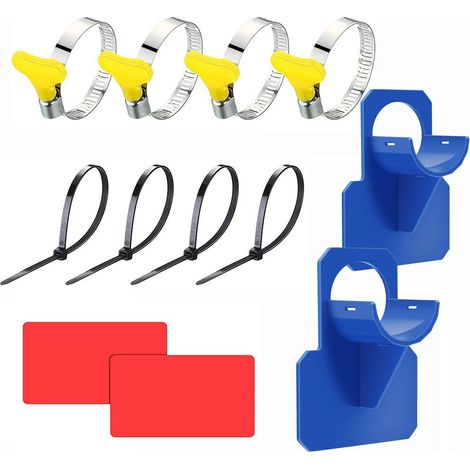 Lot de 2 supports de tuyau de piscine hors sol avec ruban adhésif et attache de câble pour éviter l'affaissement des tuyaux (bleu) (1/4)