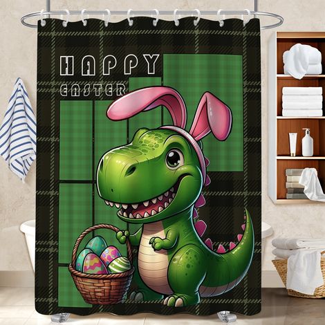 Rideau de bain imprimé polyester 180x180 robuste rideau séchage rapide pour salle de bain avec douche à l’italienne (1/5)