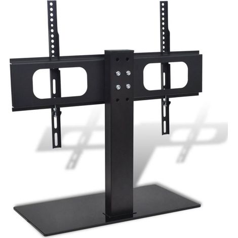 Support TV Sur Pied 32-70 Pouces - Base Verre Trempé Noir - Fixation VESA 600x400