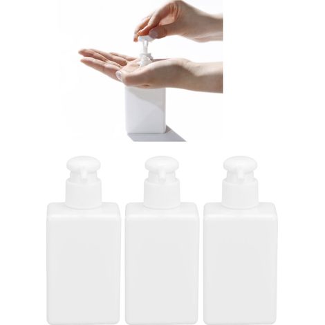 Lot de 3 flacons-pompes vides en plastique de 150 ml pour savon liquide, shampoing, gel douche, lotion (1/5)