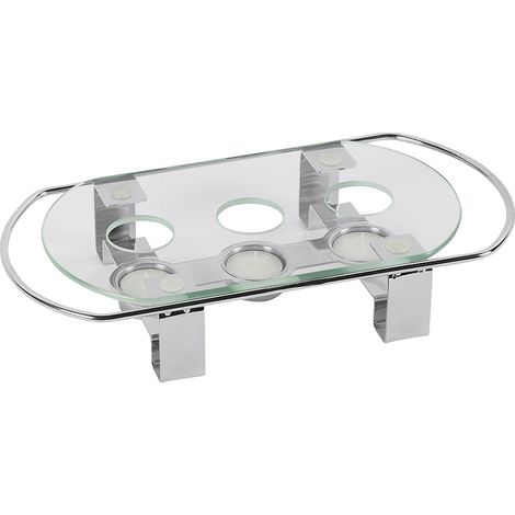 APS Speisenwärmer 3 flammig Glasplatte 34x18x6cm