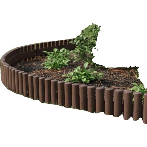 Bordillo para césped, sistema de encaje, material duradero, bronce. (1/2)