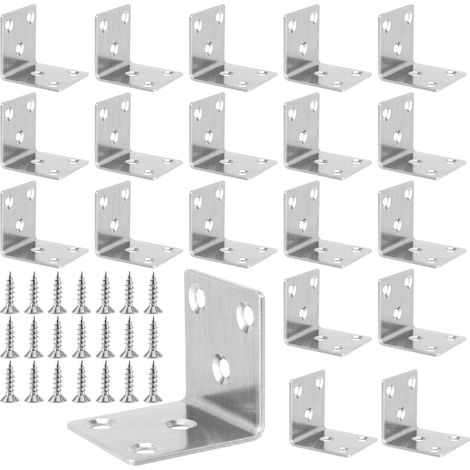 Équerre de Fixation en Acier Inoxydable - Lot de 20 Pièces 40x40mm - 90° (1/5)