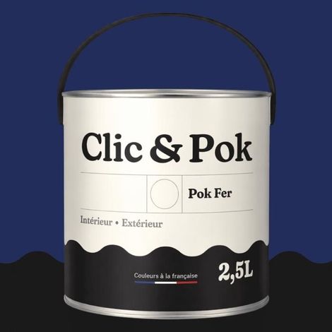 Peinture Fer Antirouille – Métal Extérieur Intérieur, Satinée, Protection Rouille - 2,5L - RAL 5022 - Bleu nocturne